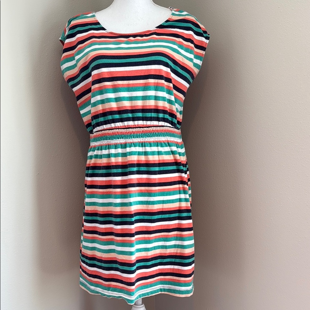 Loft Multi-Color Stripe Blouson Sundress size L